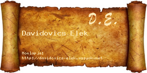 Davidovics Elek névjegykártya
